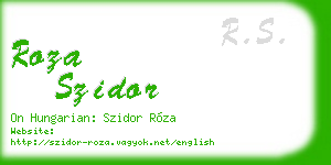 roza szidor business card